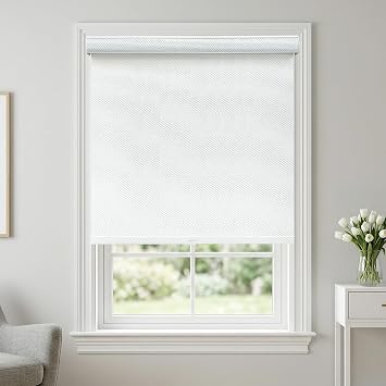 Blackout Roller Shades for Windows, UV Protection, Thermal Insulated, Room Darkening Privacy Blinds for Home, Office, Bedroom, Less Easy Pull Down,White 01