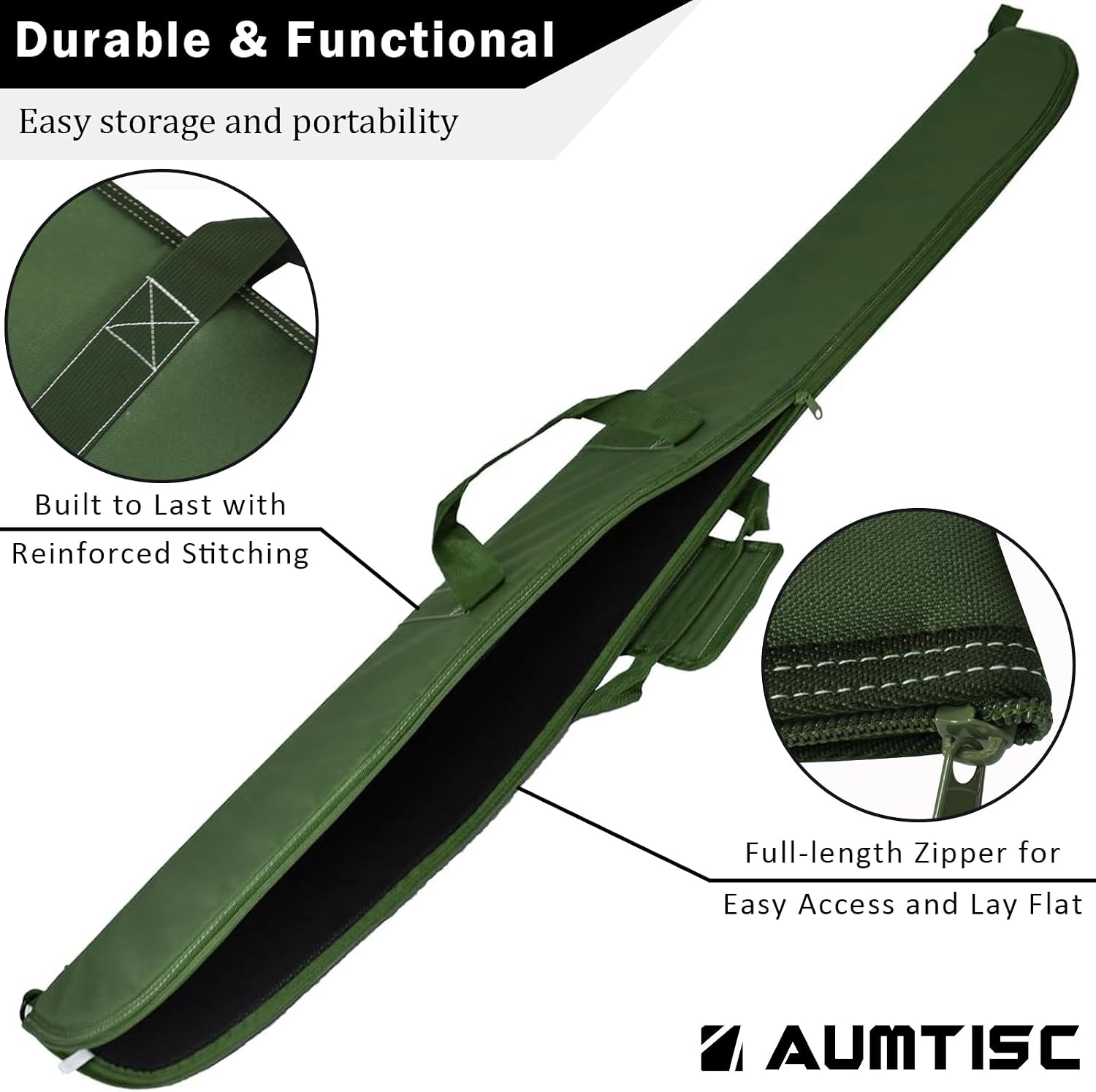 AUMTISC Soft Rifle Gun Case, 49/51 inch Padded Shotgun Bag with Carrying Handle for Hunting and Shooting