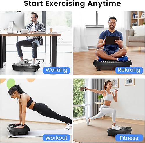 Miniatura 8 de Máquina de ejercicios con placa de vibración, plataforma de fitness vibrante para drenaje linfático, equipo de entrenamiento de agitador de cuerpo