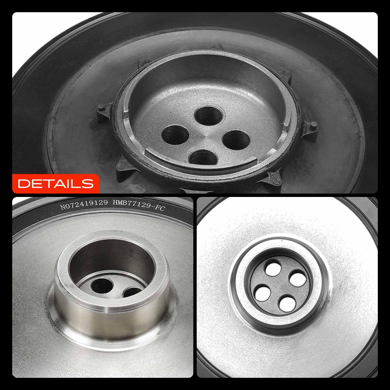 Frankberg Polea de correa del cigüeñal Diesel Compatible con M.i.n.i R56 1.6L 2.0L 2010-2013 M.i.n.i cabrio R57 1.6L 2.0L 2010-2015 Replace# 11238477129