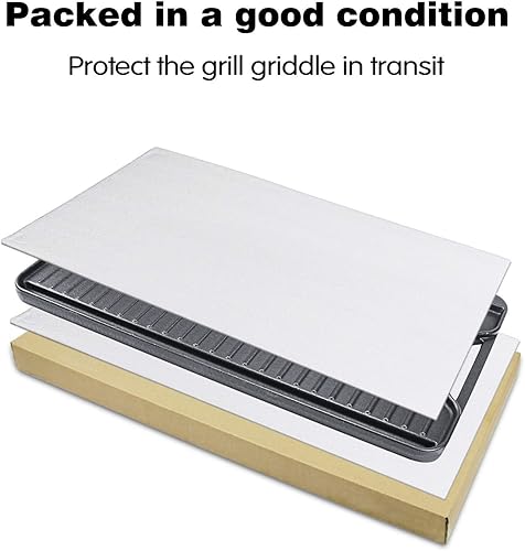 Miniatura 9 de Hisencn Funda para parrilla de barbacoa de 55 pulgadas, impermeable, resistente y 2 en 1, reversible, de hierro fundido, 20 x 10.5 pulgadas, para