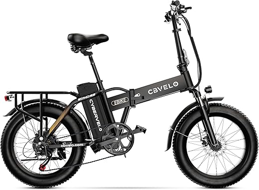 1000W Folding Electric Bike, 48V 20AH Large Removable Battery E Bike, 30+MPH, 80 Miles Max Range, 20" Fat Tire Electric Bike for Adults, Adult Electric Bicycles for Long