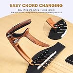 AARVI Guitar Capo 6-String for Acoustic & Electric Guitars - Universal Clamp with 4 Premium Picks - Compatible with Ukulele, Banjo, Mandolin(Rosewood+Black)
