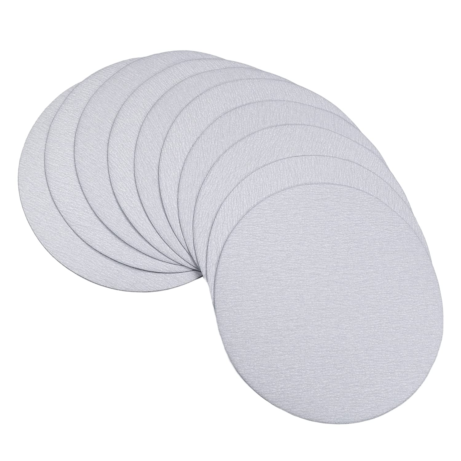 Auniwaig 10Pcs Hook and Loop Sanding Discs, 7 Inch Sanding Paper 400 Grits Aluminum Oxide Flocking Sandpaper, for Car Surface Coating Silicon Bottom Wood Stone Metal