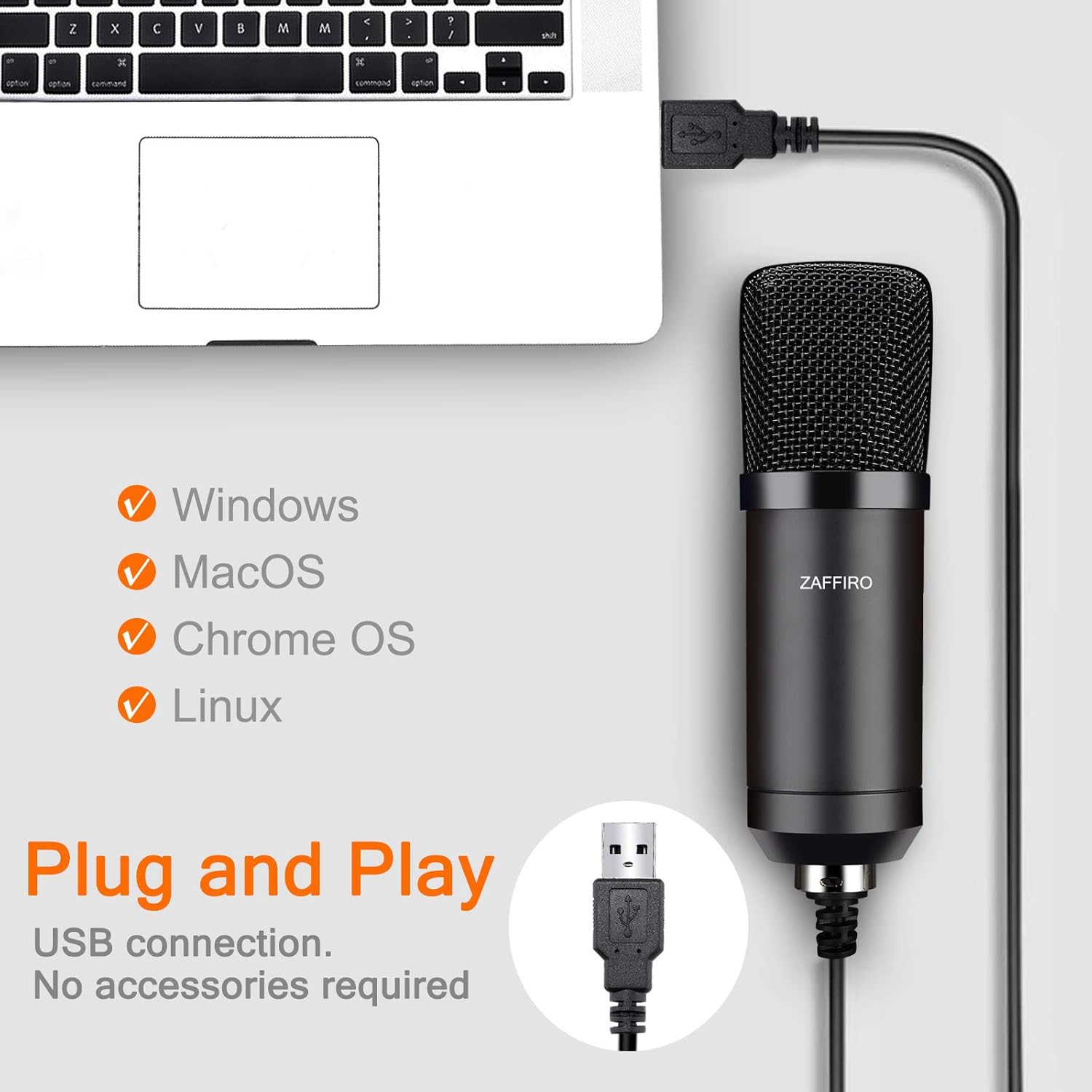Crazy Clearance USB Streaming Podcast PC Microphone Computer Cardioid Condenser Microphones Kit with Boom Arm for Vocal Instrument Recording Gaming YouTube Karaoke, Studio Mic Compatible with Mac Laptop Desktop