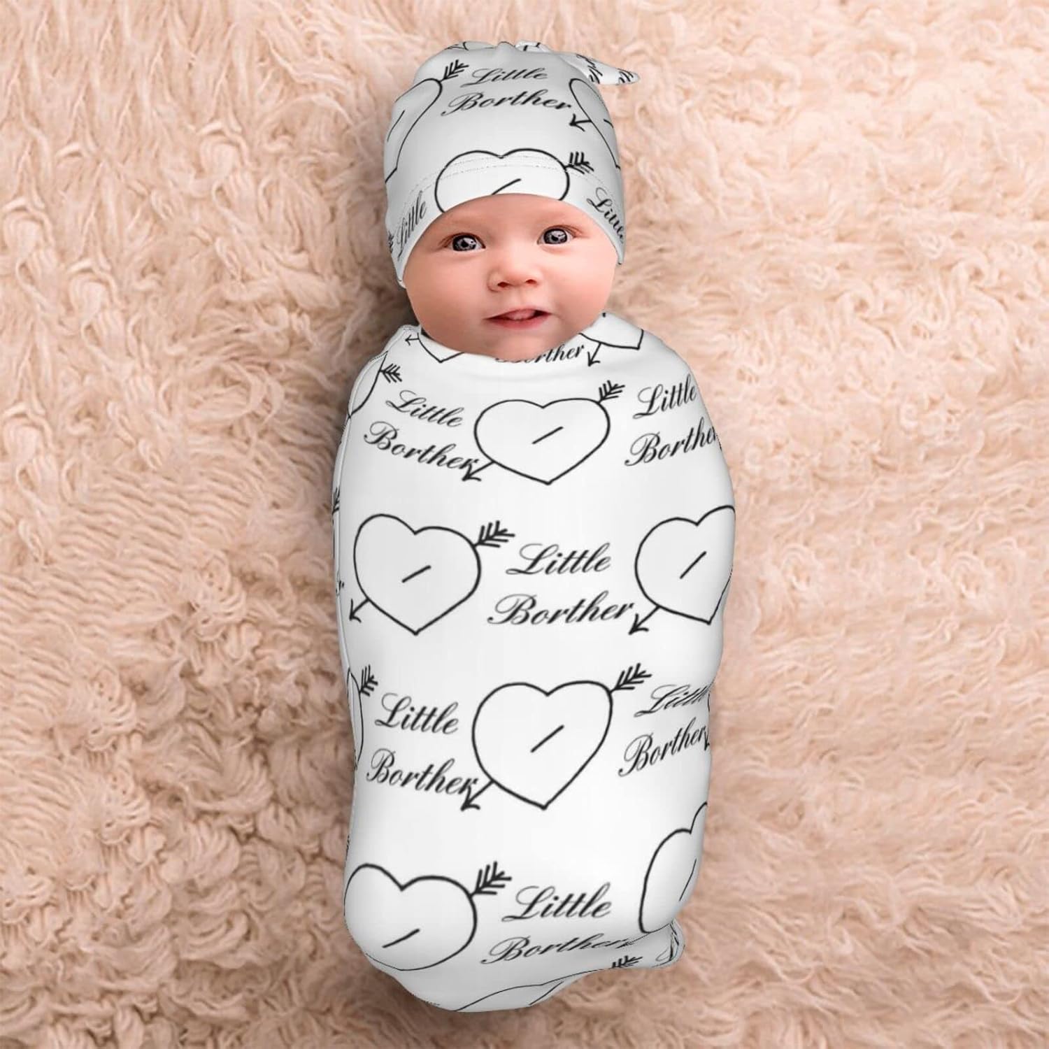 Litte Brother Newborn Baby Swaddle Blanket Baby Stuff