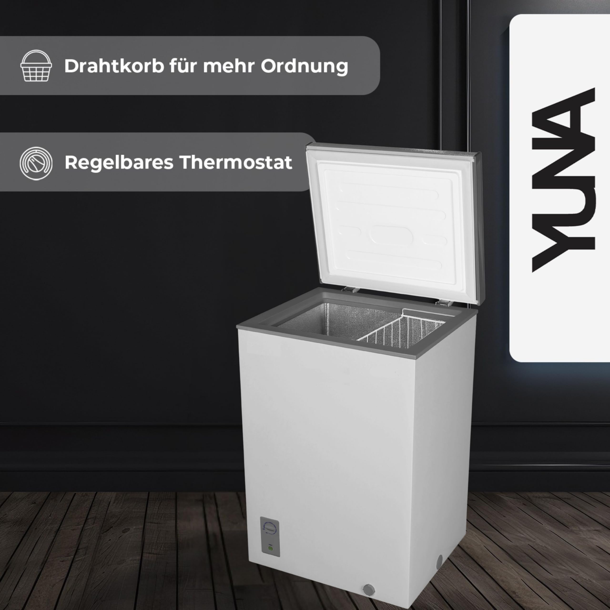 YUNA FROSTER 100 D silber 99 Liter Gefriertruhe Truhe Gefrierfach Gefrierschrank Schrank