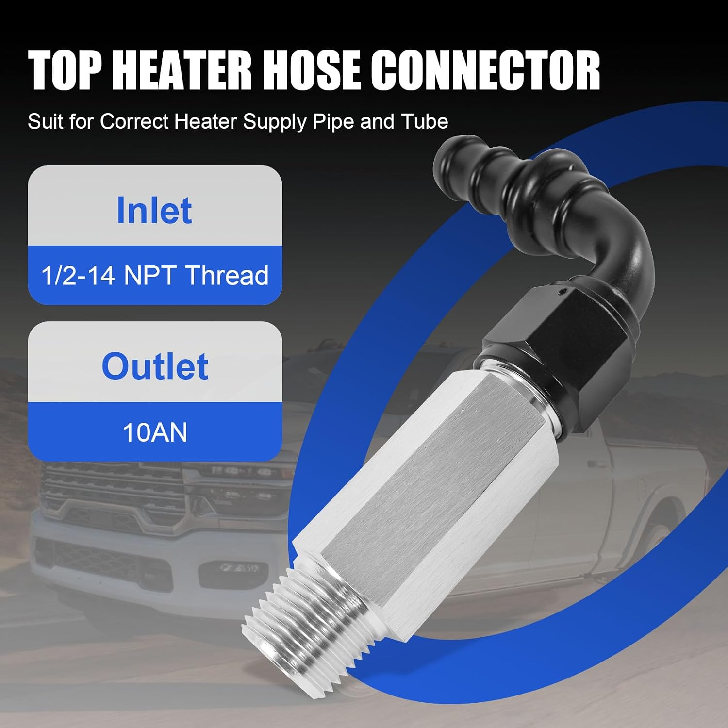 JDMSPEED Upgraded Heater Hose Connector Fit for Dodge Ram 6.7L Cummins 2007.5+ with 10AN Heater Hose Connector Replace#55056966AA 68005253AA 52014739AG 55056711AC