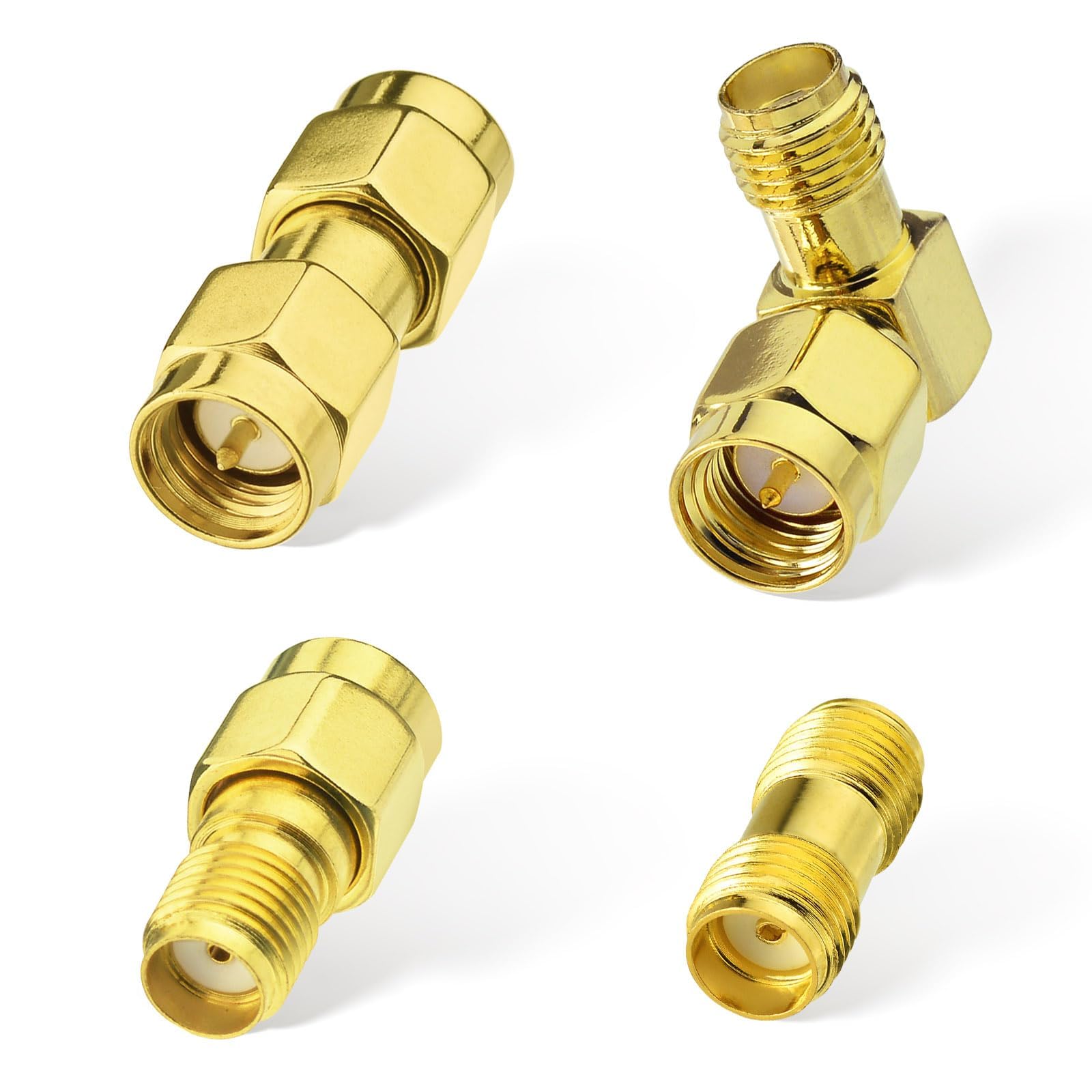 Superbat Adapter Kit - 4Pcs SMA Male Female RF Coaxial Connector for 50 Ohm Antenna, Radio, WiFi, FPV, SDR etc.