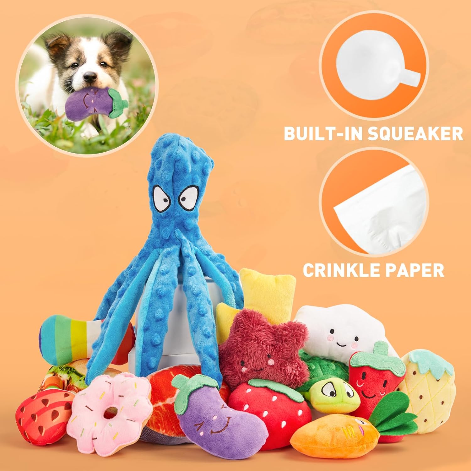 15 Adorable Squeaky Dog Toys: The Ultimate Interactive Set for Small & Medium Pups!