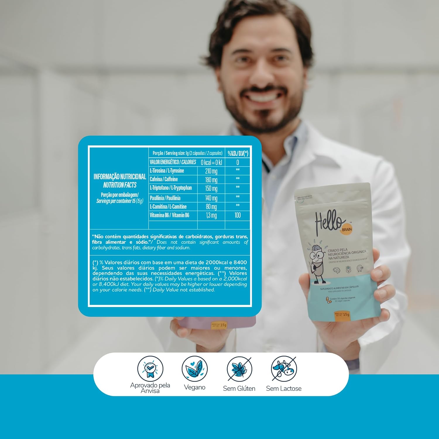 Hellobrain Suplemento de Saúde Cerebral, Nootropic, Foco e Concentração, Performance Cognitiva, Vegano e Sem Glúten, 3 Sachês de 30 Cápsulas em promoção! Veja a oferta e mais achadinhos de Vitaminas & Suplementos 2 Hoje é o melhor dia para comprar Hellobrain Suplemento de Saúde Cerebral, Nootropic, Foco e Concentração, Performance Cognitiva, Vegano e Sem Glúten, 3 Sachês de 30 Cápsulas com aquele preço maroto! Promoção! Aproveite a oferta! 2