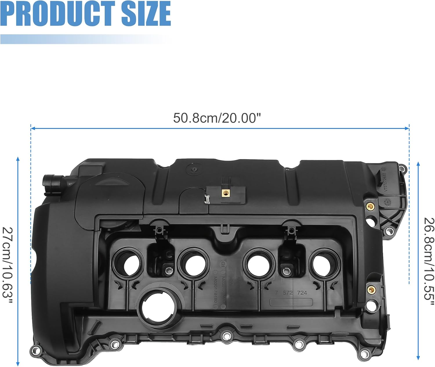 X AUTOHAUX 1 Set Engine Valve Cover & Engine Valve Cover Gasket for BMW N16 No.11127646554 Black