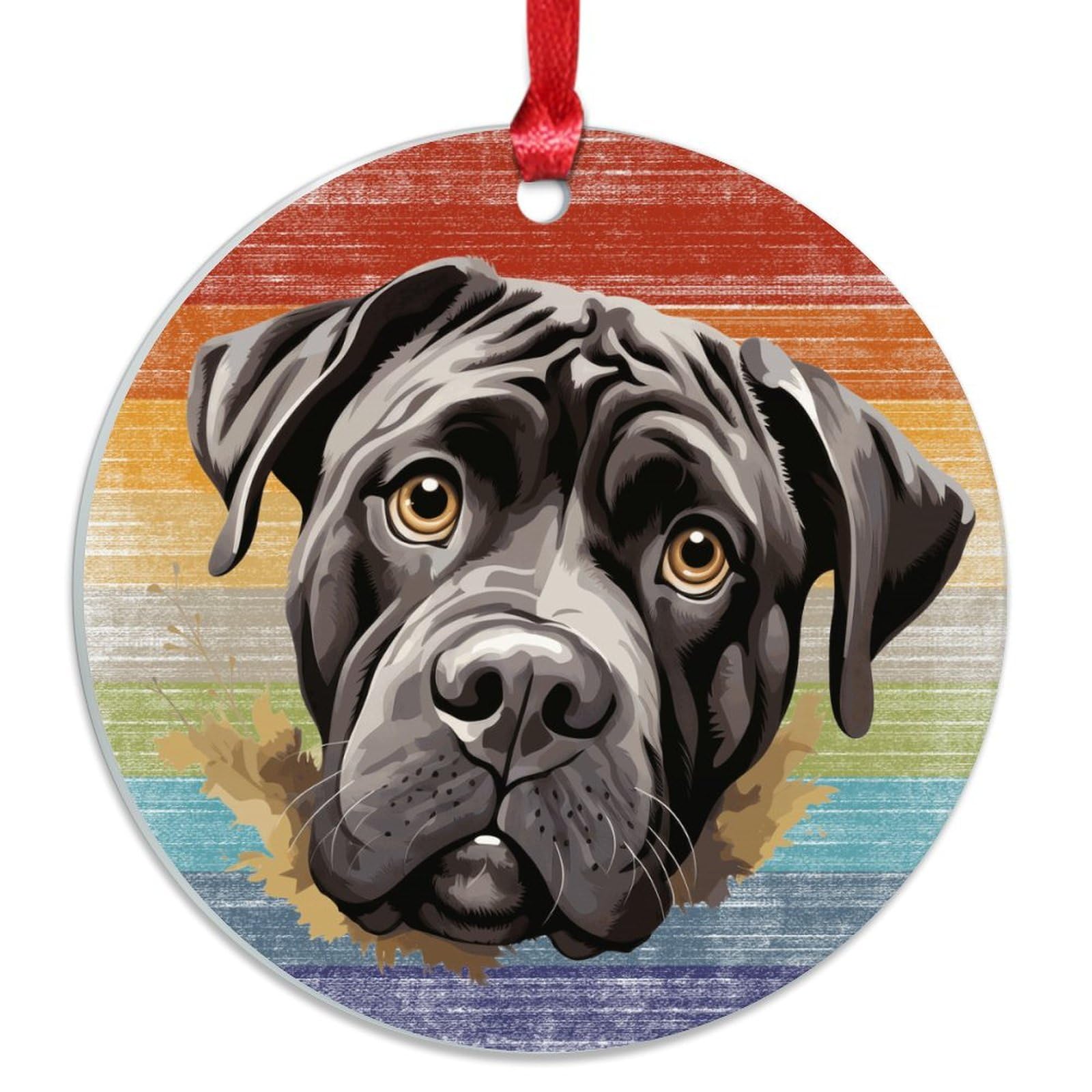 Swavecat Gay Christmas Ornament - Cane Corso Ornament - Cane Corso Peeking Dog Christmas Ornaments Rainbow Dog Acrylic Xmas Tree Ornament Holiday Keepsake LGBT Gift for Christmas