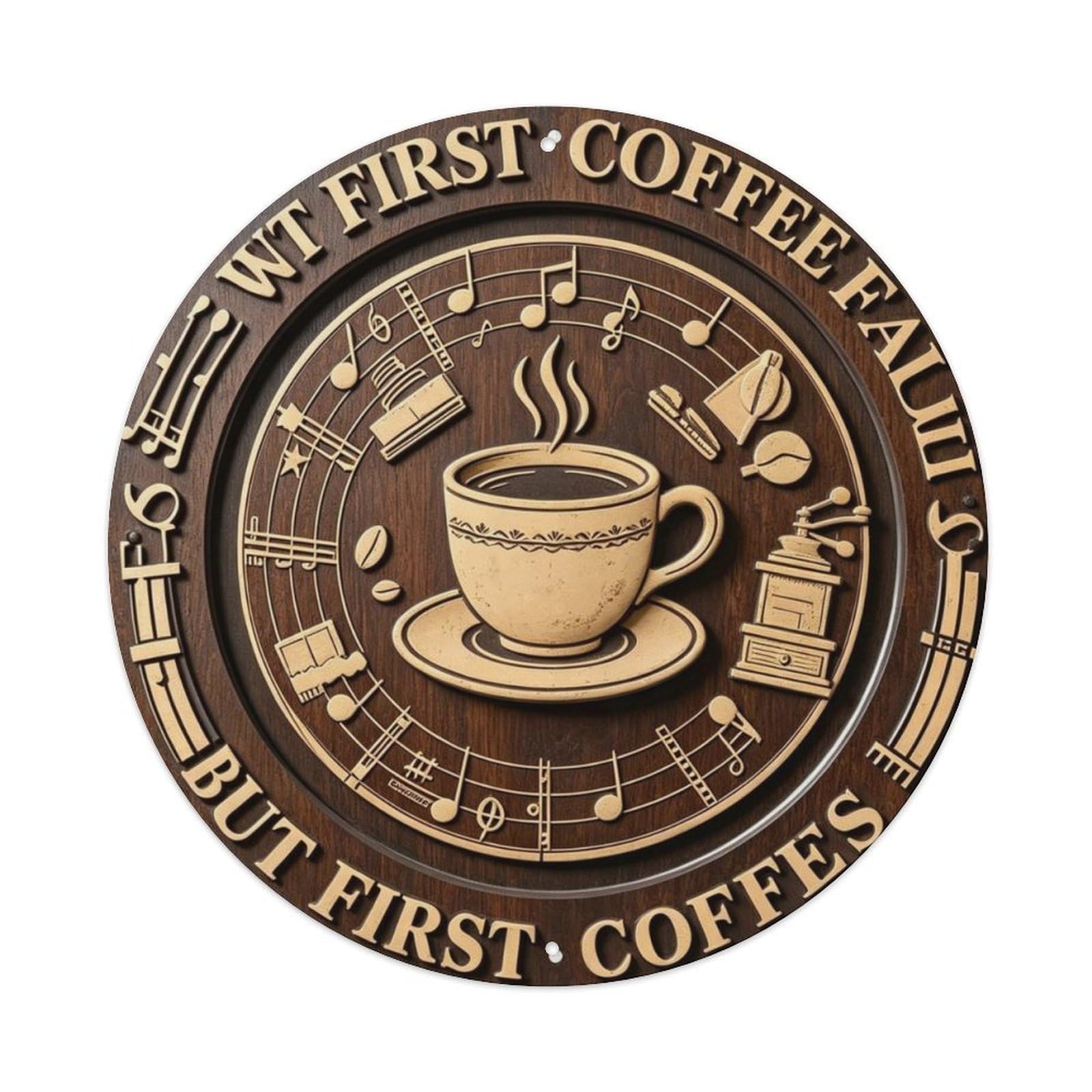 BUT FIRST COFFEE Metal Tin Sign Plaque