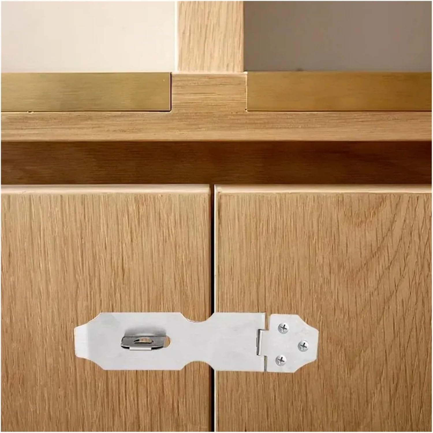 Stainless Steel Lock Buckle Anti Theft Hasp Staple Shed Latch Padlock Clasp Household Burglar-Proof Hardware for Door Cabinet(4PCS,5 inches)