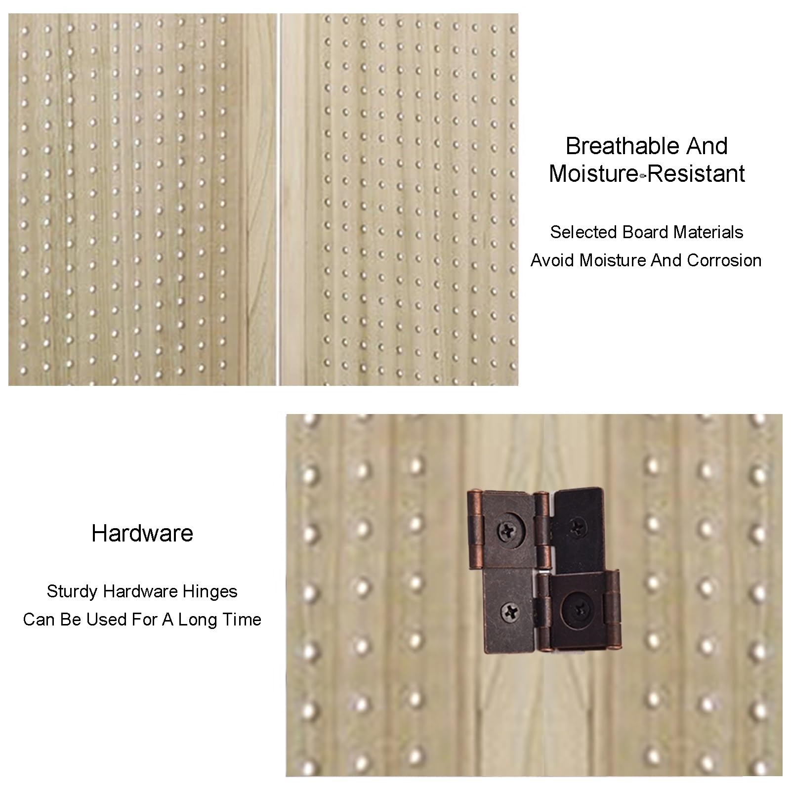 Pegboard-Raumteiler, 1–8-Panel-Pegboard-Display-Raumteiler, Sichtschutz, Pegboard-Displayständer für Juweliergeschäft, Basar, Schlafzimmer (Holzfarbe, 2 Panele)