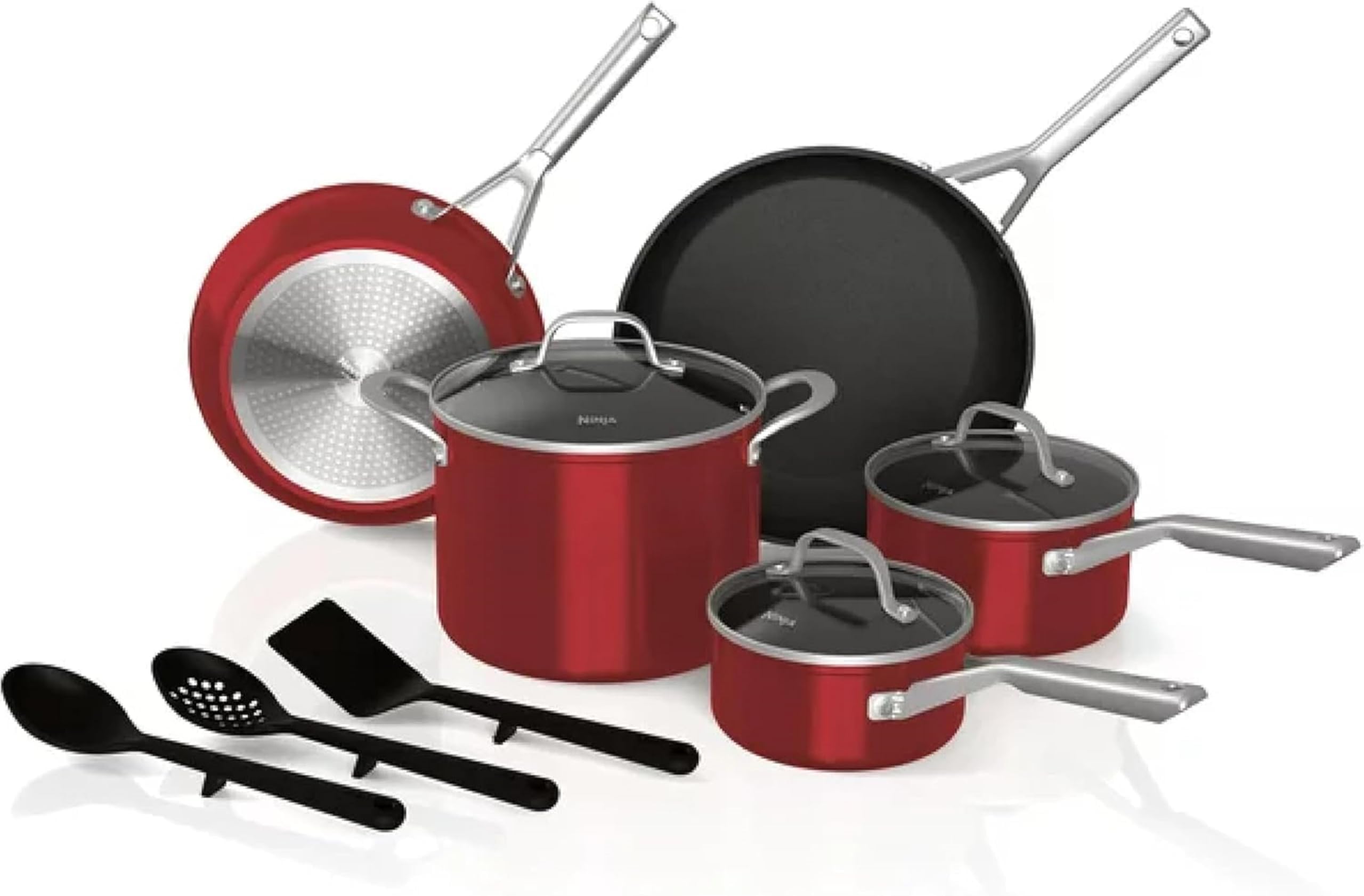Foodi Never Stick 9pc Nonstick Cookware Set (9, Black)
