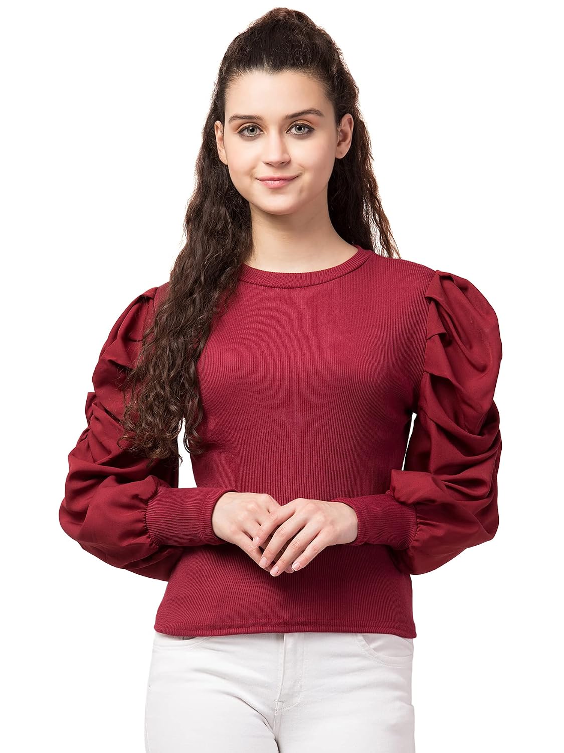 retrobella Western Full Sleeve Puff Sleeve Top for Women u0026 Girls Black :  Amazon.in: Clothing u0026 Accessories