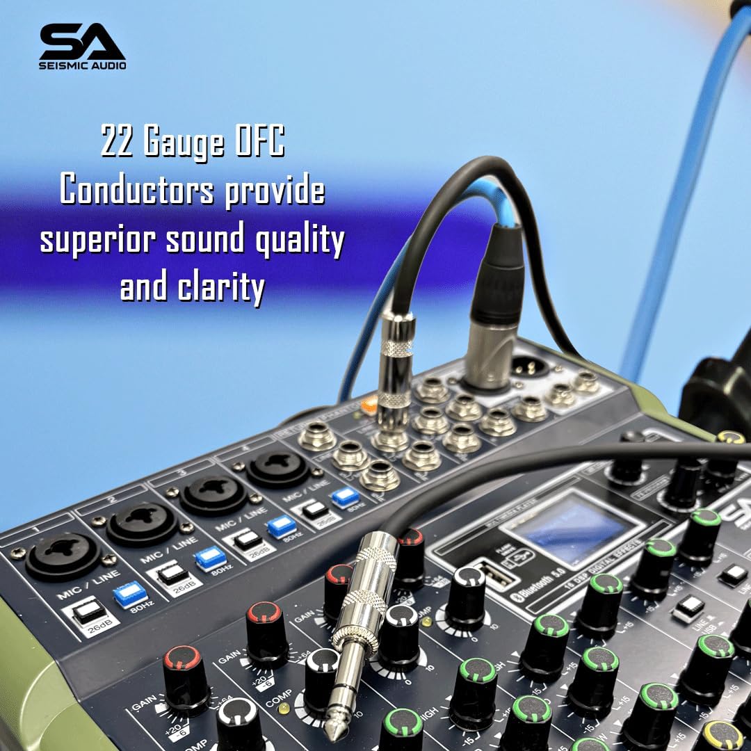 Seismic Audio Speakers TRS Male ¼” to TRS Male ¼” Patch Cable, 6 Foot Balanced Cord, Pack of 2, Black - Image 4