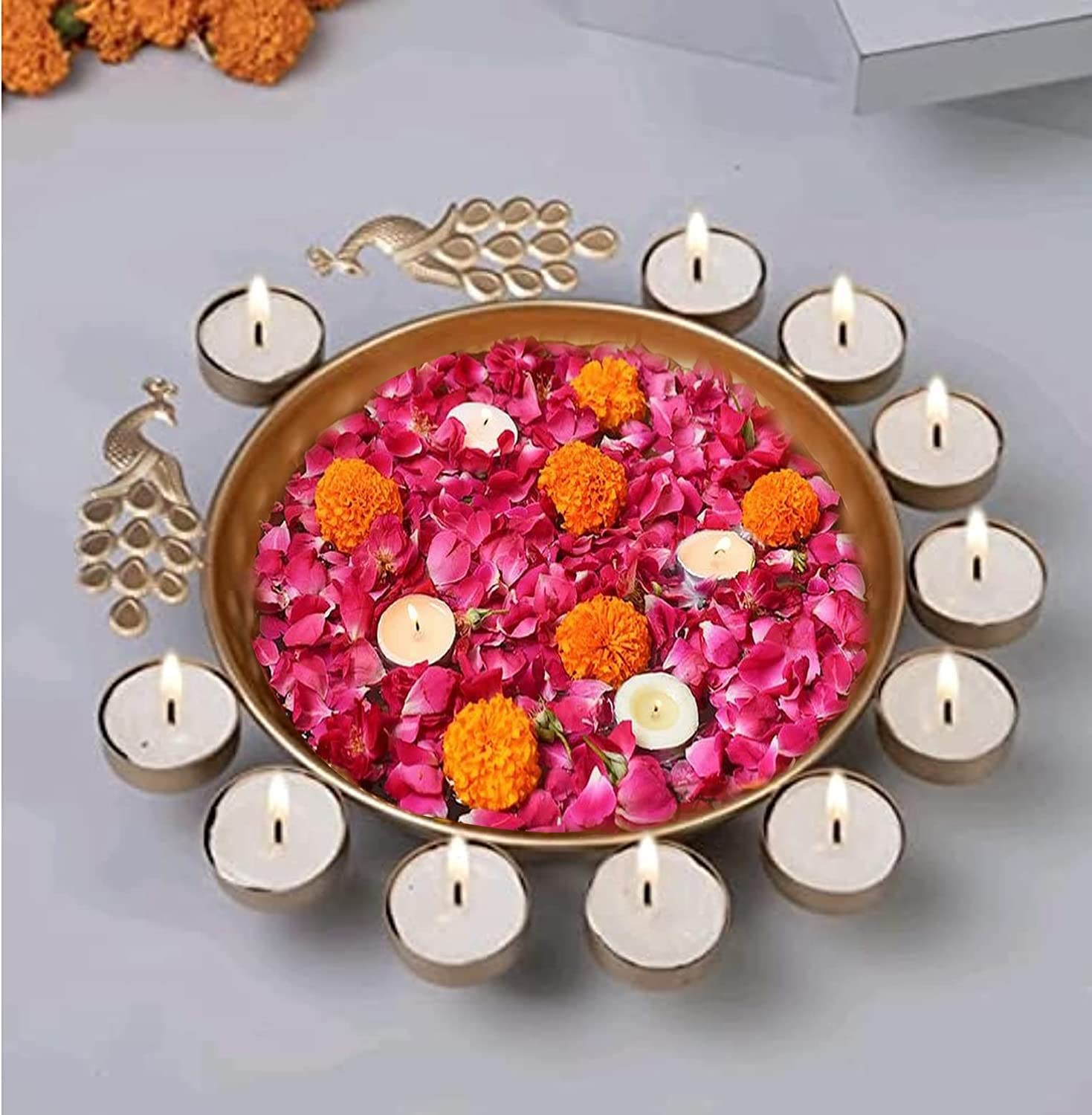 Amazon Brand - Umi Urli Bowl Set for Diwali Decoration Items for Home Decor Festivals, Handmade Metal Decorative Urli Bowl Diya for Floating Flowers Tealight Candles, Diwali Decor Gifting Items (B0BRT1WSYY) Amazon Price History, Amazon Price Tracker