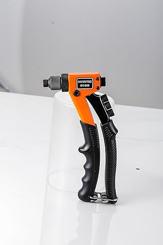 Miniatura 3 de Wensilon Pistola de remache profesional, herramienta de mano ligera, con cuatro cabezales intercambiables y cuatro brocas giratorias y funda de