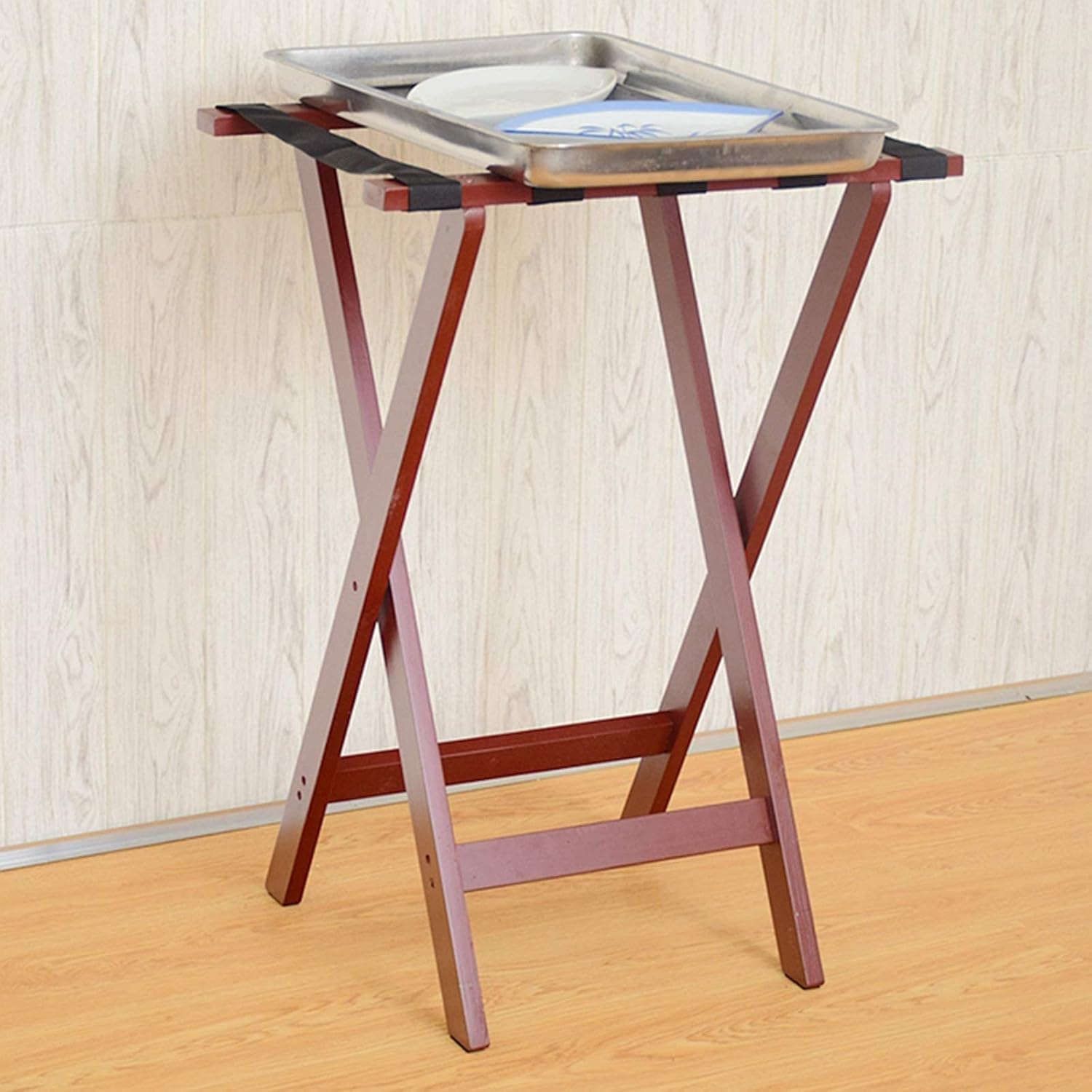 Luggage Rack Luggage Rack, Hotel Luggage Racks, Folding Solid Wood Racks, Restaurant Pallet Racks, Racks for Clothes, for Bedrooms, Hotels,Red60X45X83Cm