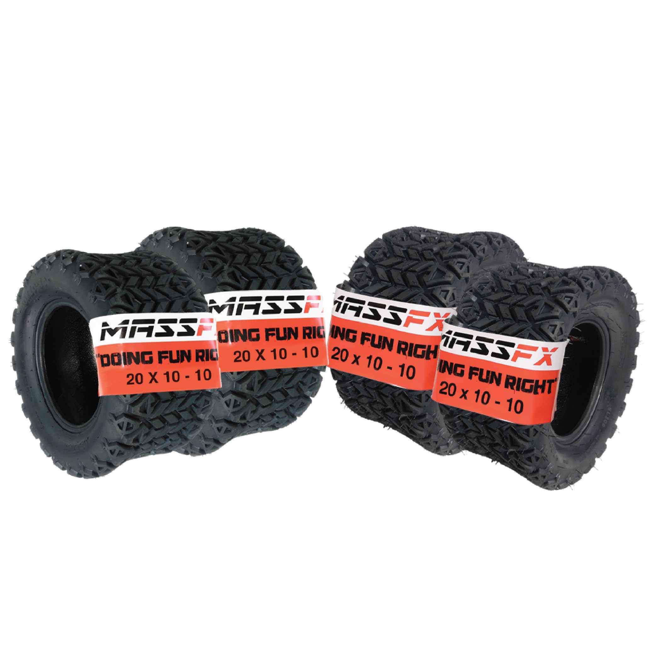 MASSFX SL 20x10-10 Front or Rear Golf Cart Turf Tire 4 PLY -Designed for the Golf Course or cruising around the Neighborhood 20x10x10; 20/1010 (4) Tires