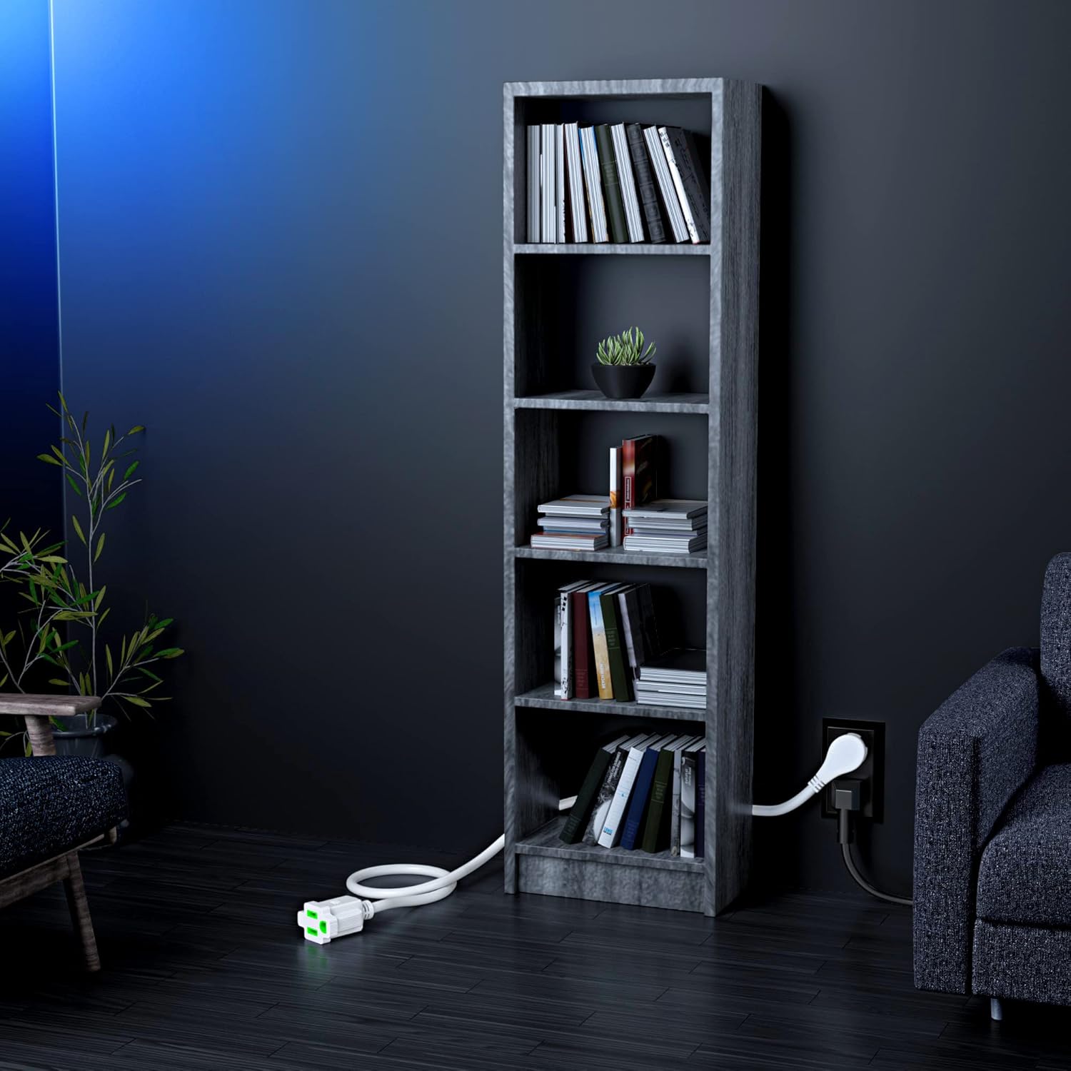 Maximm Flat Plug Extension Cord 4 ft with Slim Space-Saving Plug Design, Low Profile Extension Cord 14AWG (White) - Image 7