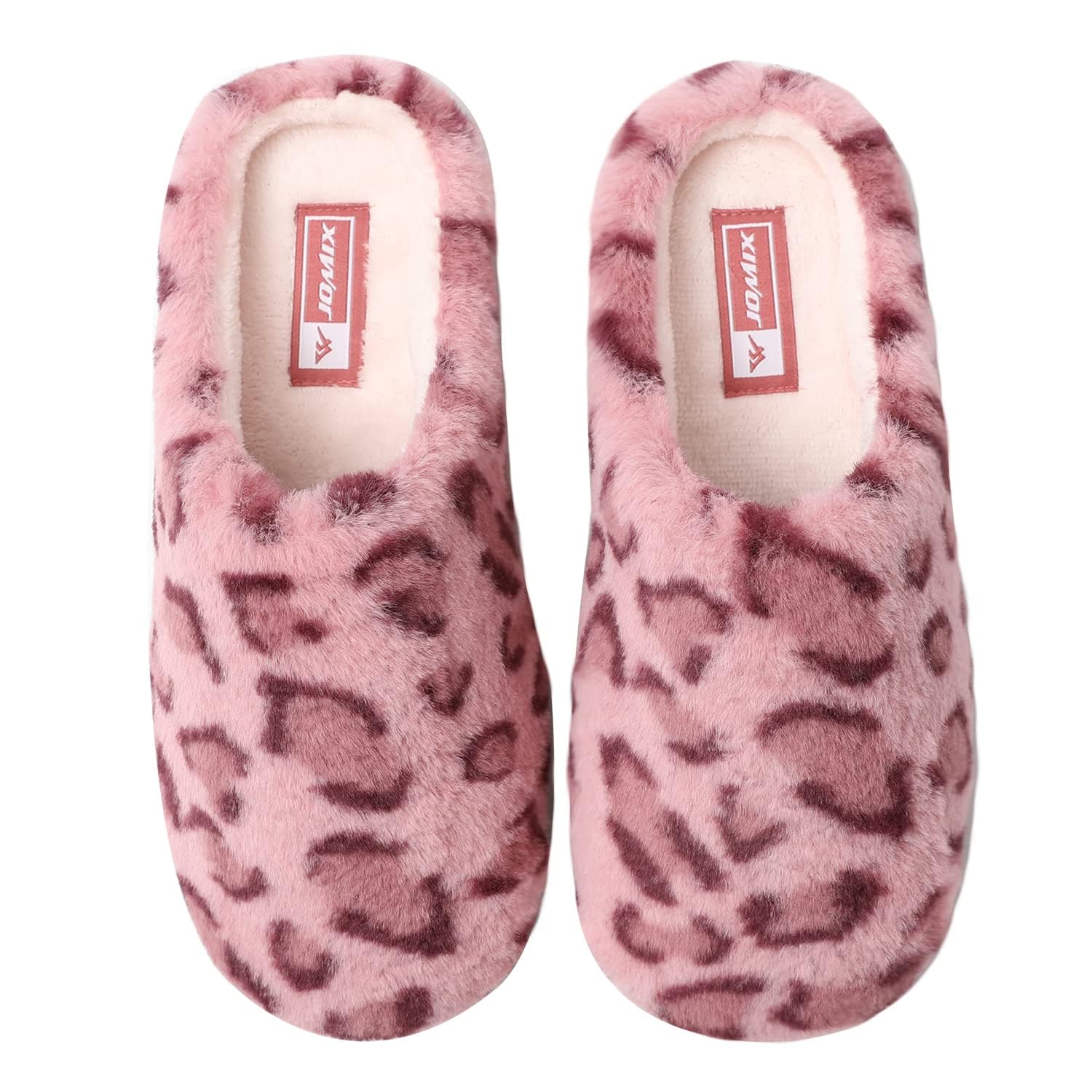 JOMIX Pantofole Donna Invernali Comode Ciabatte Pelose Calde Leopardate
