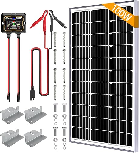 Miniatura 14 de SOLPERK - Kit de panel solar de 20 W 12 V, cargador de batería solar impermeable para carga lenta y mantenimiento + controlador inteligente MPPT +