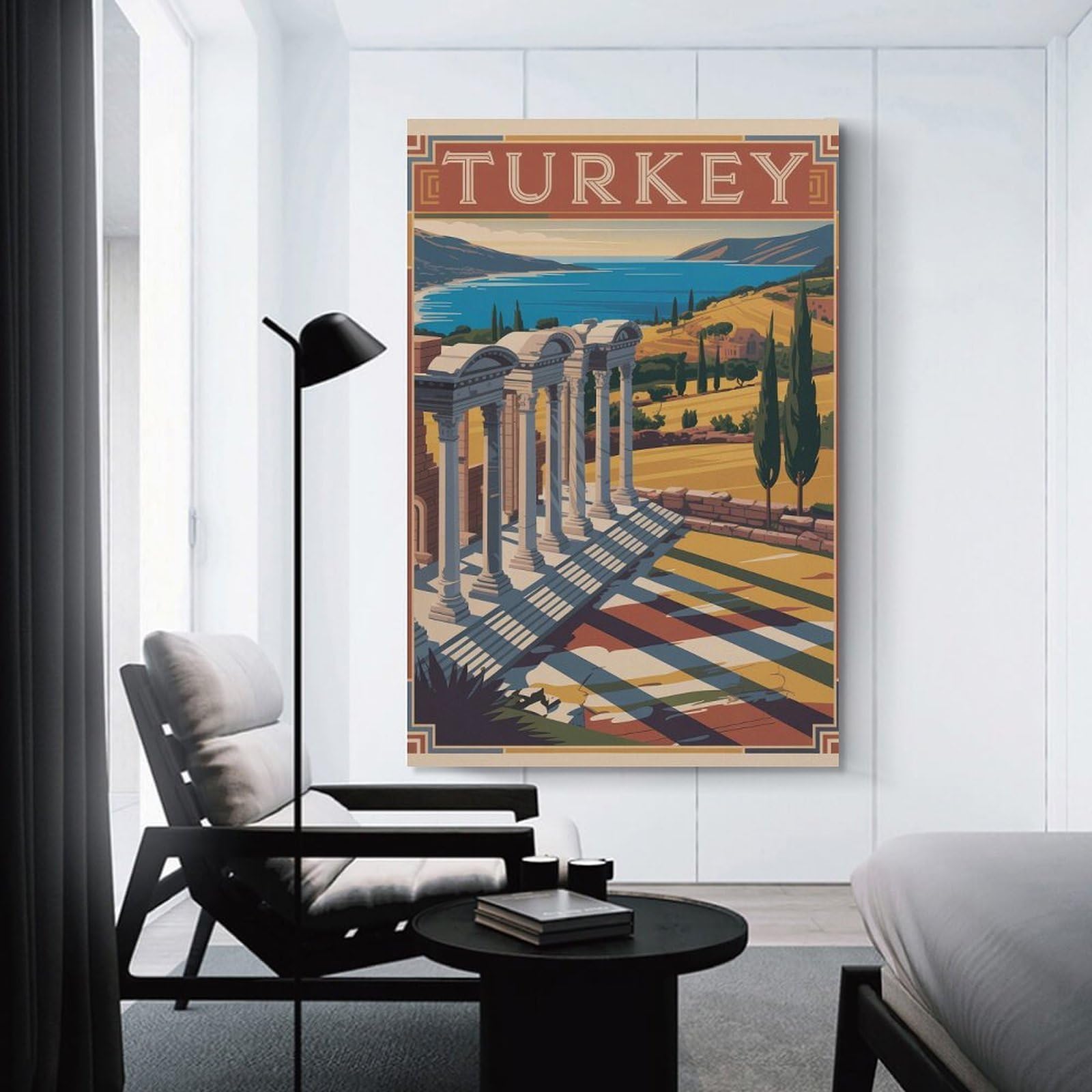 Junmoney Vintage Turkey Travel Wall Picture Print 20x30inch(50x75cm), for Lounge Decor, Offices Or Entryway Styling, A Flexible Wall Accent for Shared Spaces