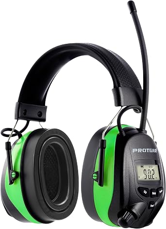 Bluetooth 5.4 AM/FM Radio Hearing Protection Earmuff, 25dB NRR Rechargeable for Mowing, Construction, Chainsaw