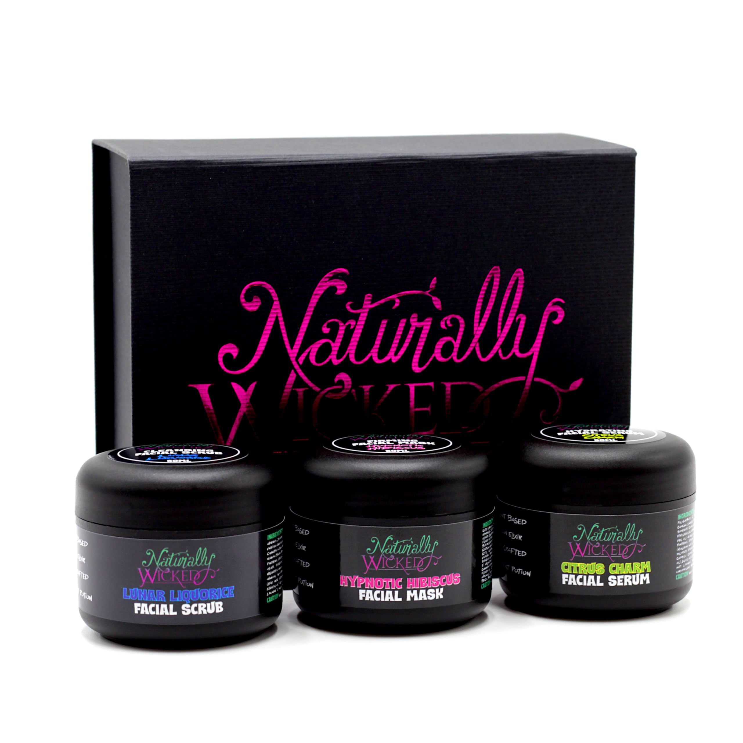 Naturally Wicked® 3 Step Facial Kit - Facial Scrub, 17cm x 13cm x 9cm