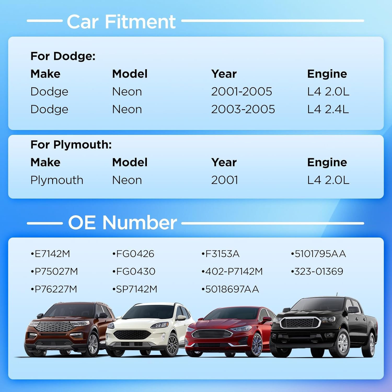 E7142M Fuel Pump Module Assembly Compatible with Dodge Neon 2001-2005 L4 2.0L 2.4L, Compatible with Plymouth Neon 2001 L4 2.0L, Replaces P75027M FG0426 SP7142M