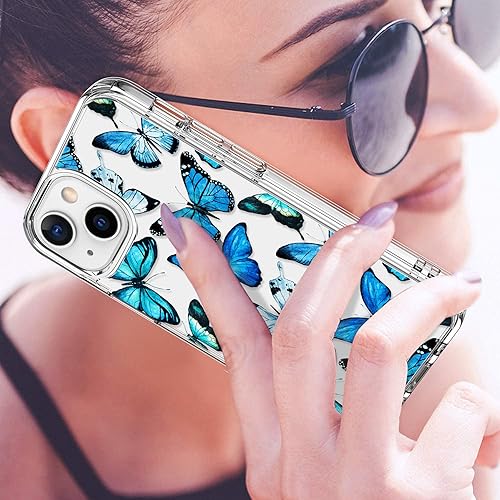Miniatura 2 de LUHOURI Funda para iPhone 13 Mini con protector de pantalla, diseño de moda transparente, funda protectora para teléfono para mujeres y niñas, funda