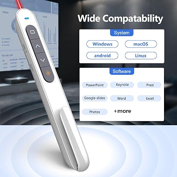 Norwii N27 Presenter Clicker for Powerpoint, PPT Slide Advancer for Laptop