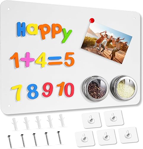Tablero magnético para pared para imanes, refrigerador, cubículo, gabinete. Tablero de anuncios magnético de 17.7 x 11.8 pulgadas para mostrar