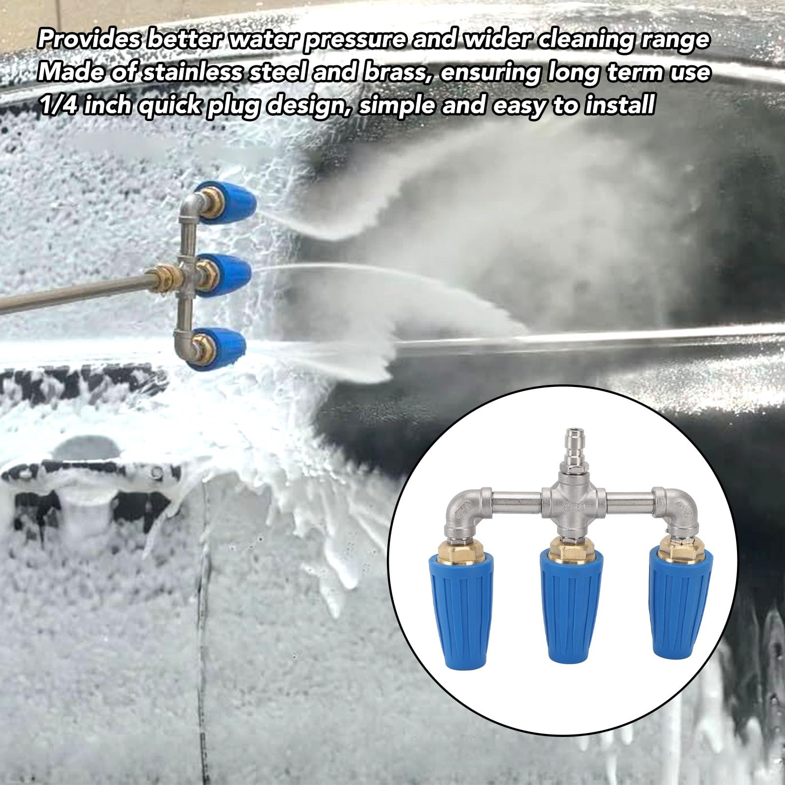 Myjka Ciśnieniowa 4000 PSI, Dysza Trójstrumieniowa Turbo, Obrót