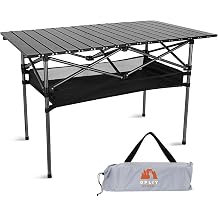 Opliy Portable Folding Camping Table for 4-6 Persons Aluminum Collapsible Table Lightweight with Carry Bag for Camping, Hiking, Picnics, BBQ, Beach Trips & Tailgating