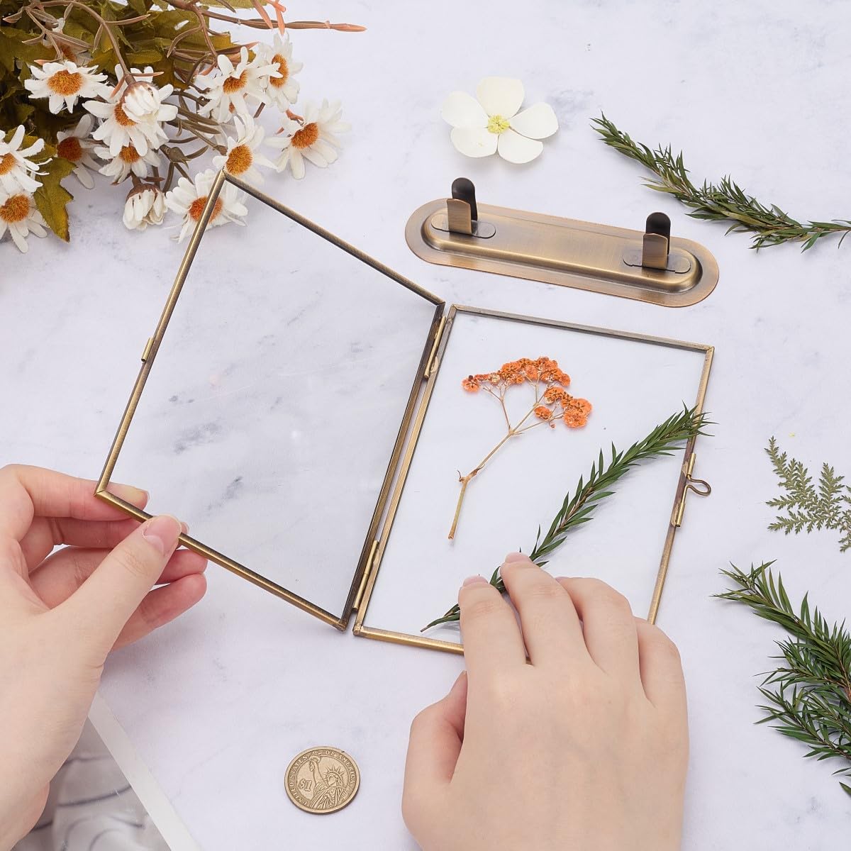 Cadre de table en laiton doré vintage, cadeau idéal pour souvenir et décoration