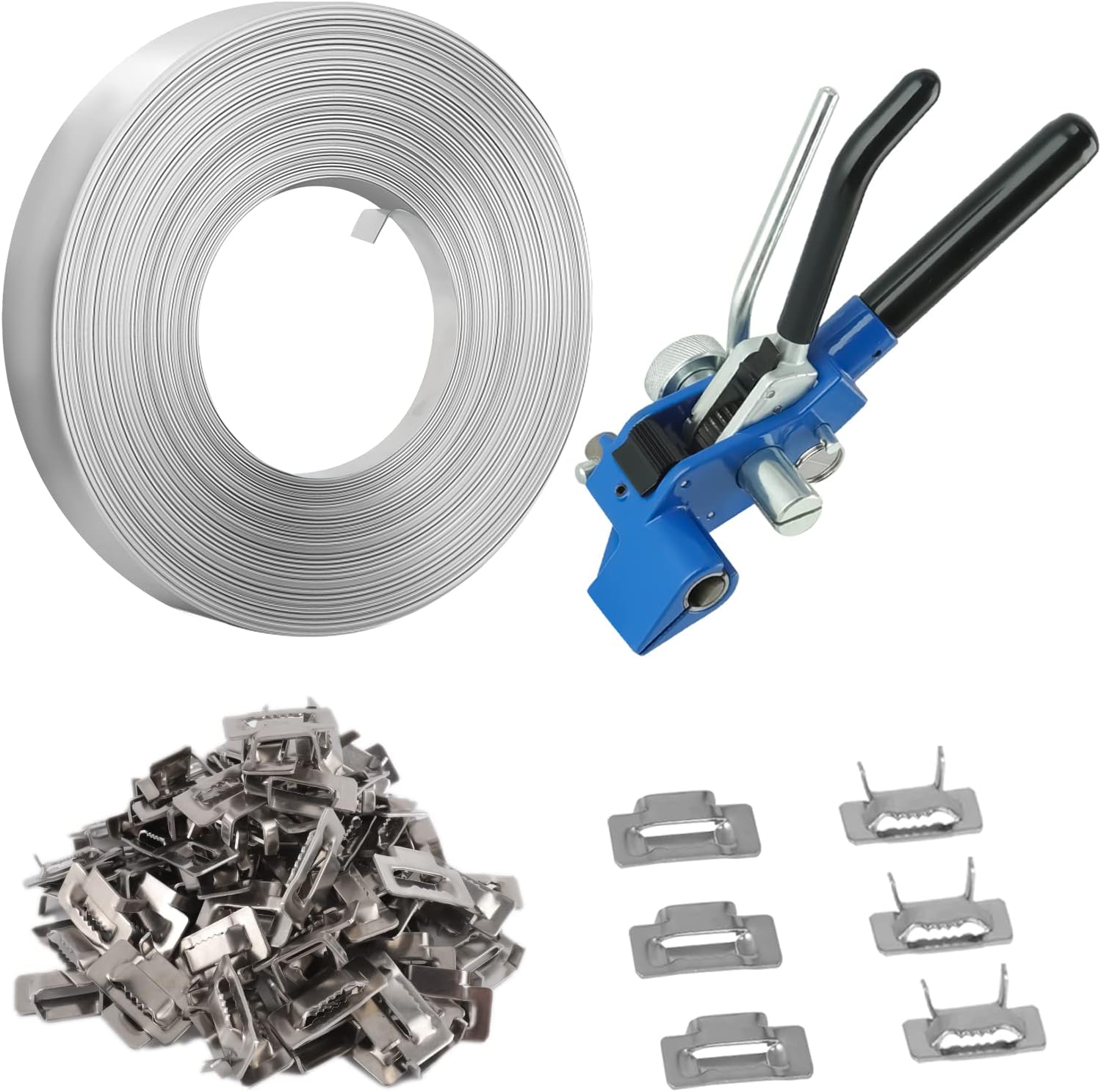 Stainless Steel Strapping Banding Tool- YMOBBU Metal Banding Strapping Tool Metal Pallet Strapping Kit