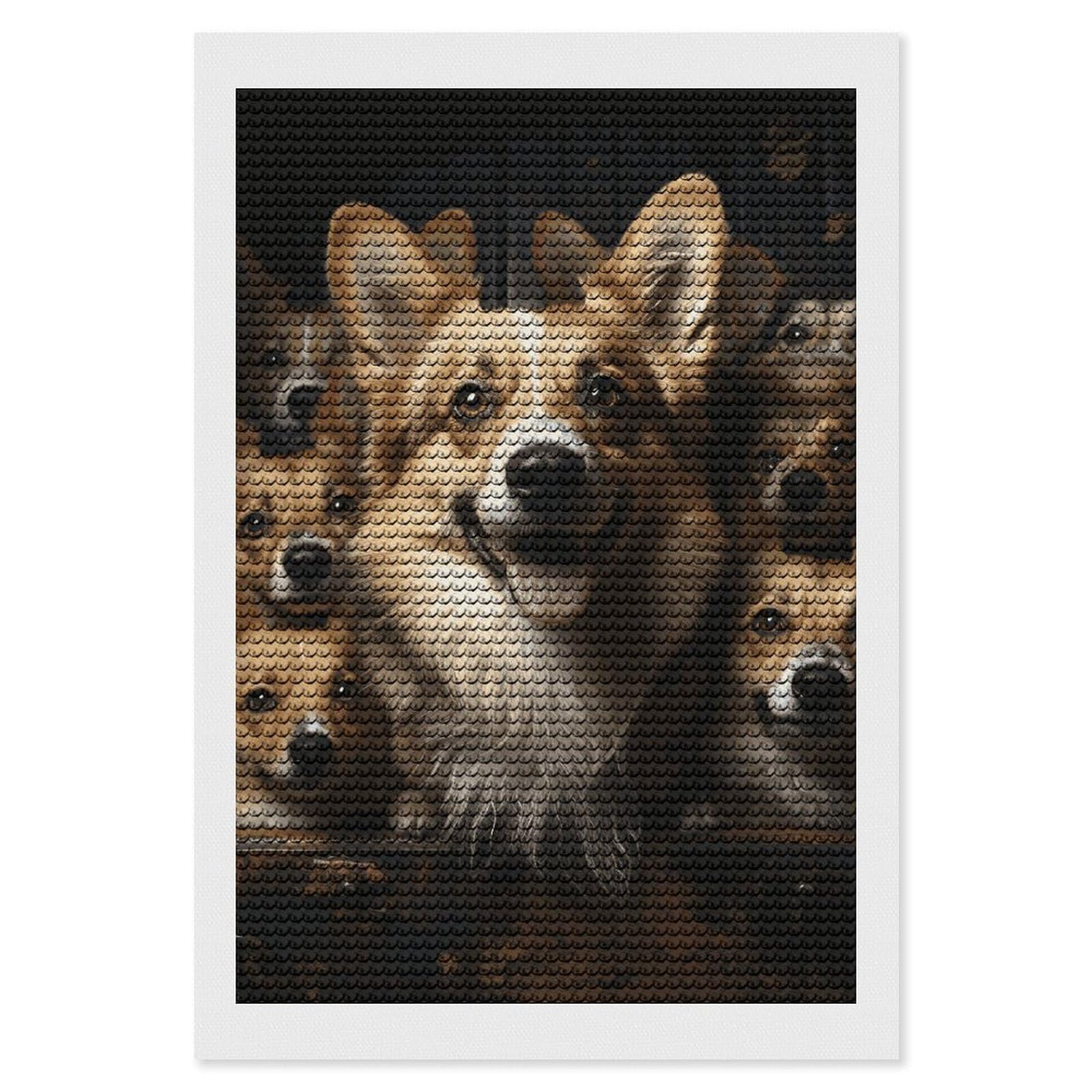 Corgi Pictures Diamond Art Kits for Adults, DIY 5D Diamonds Painting Kits for Beginner, Round Full Drill Diamond Dots Painting, Diamonds Pictures Gem Art and Crafts Wall Decor 8"x12"