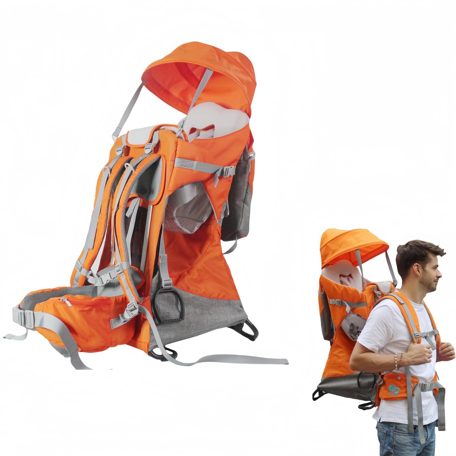 All-IN-ONE Babytrage-Rucksack | Sonne + Aufbewahrung | Faltbares Design für unterwegs | Ergonomische Kindertrage für Wandern & Outdoor (6M-5J)