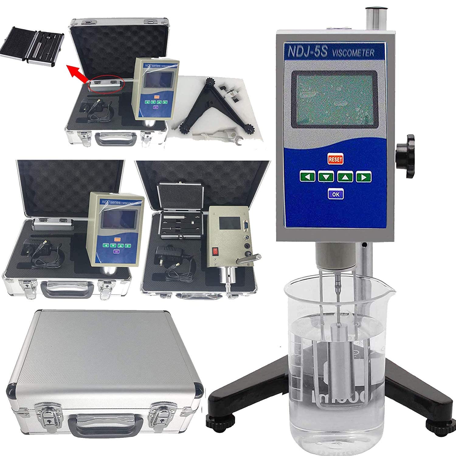 Viscosity Meter Automatic Viscometer Digital Rotary Viscometer with 1~100000mPa.s Accuracy ±1% USB RS232 Interface Automatically selecting Proper Rotor and Speed