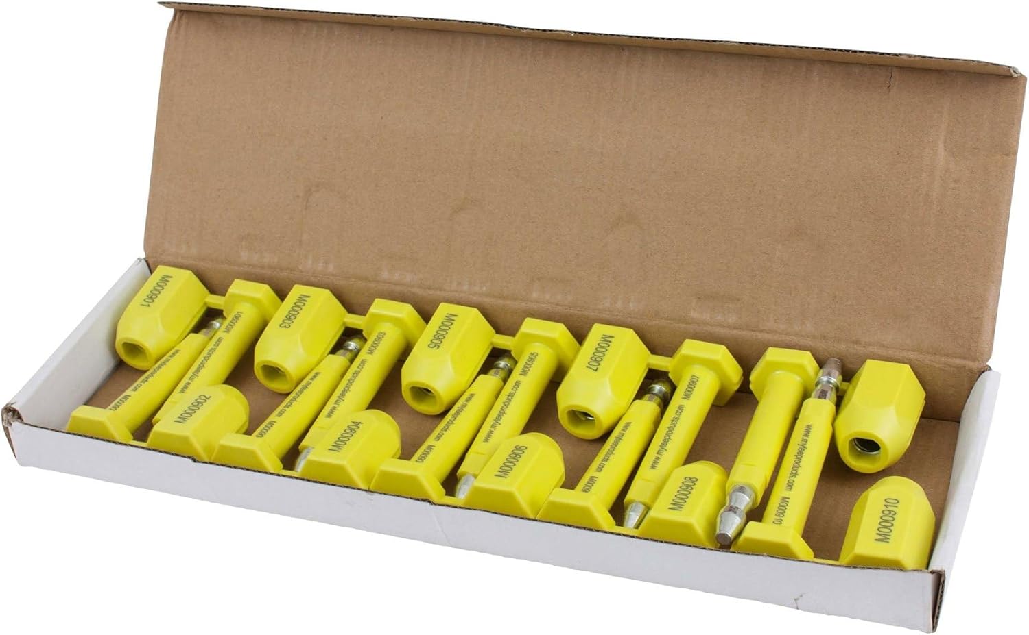 Mytee Products 10 Pack (100 Pcs) Bolt Seal for Cargo Containers and Truck Trailers | Container Truck Carriage Van Door Security Bolt Seals Protect Seal ISO17712