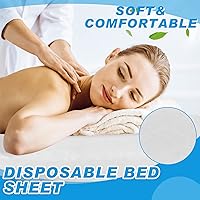 Vista 6 de Oudain 50 Pcs Disposable Fitted Sheets with Elastic, Waterproof Oilproof 39 x 87'' Disposable Massage Bed Sheets Covers for Spa Beauty Salon(White)