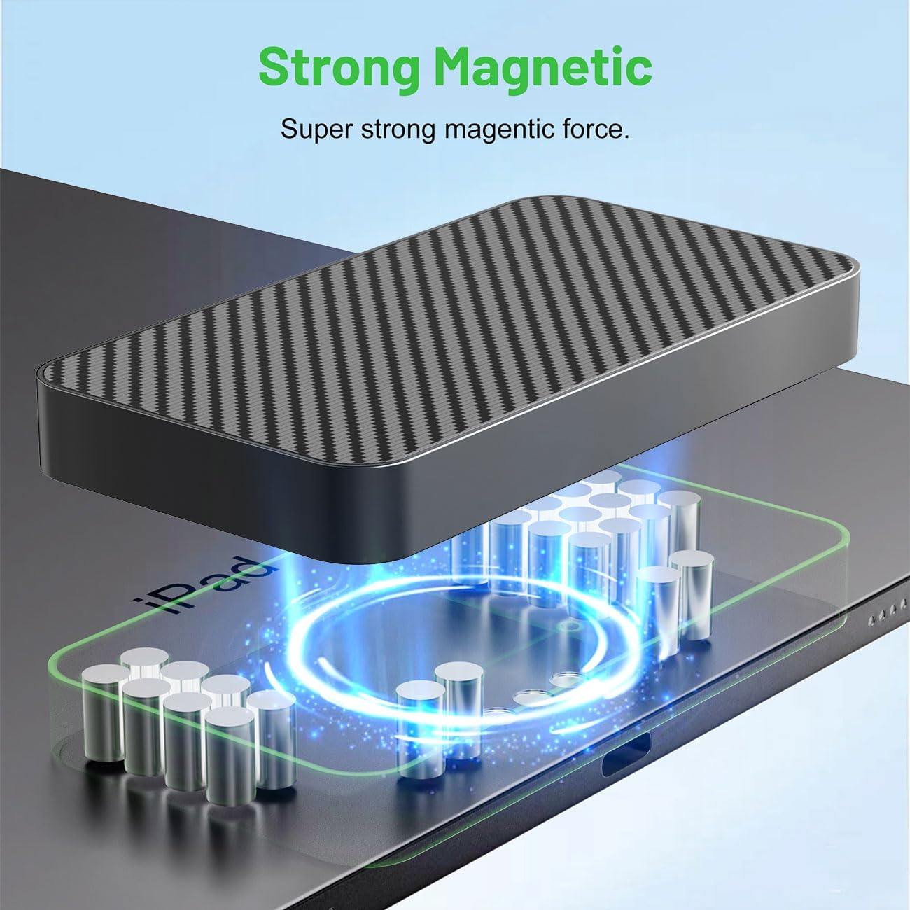 Magnetic Wireless Charger for iPad Pro 11 (1st/2nd/3rd/4th) & iPad Air 11 (M2/M3) & iPad Air 10.9 (4th/5th), 18W Fast Charging Smart Connector Alloy Wireless Charging Pad with USB-C Cord Cable