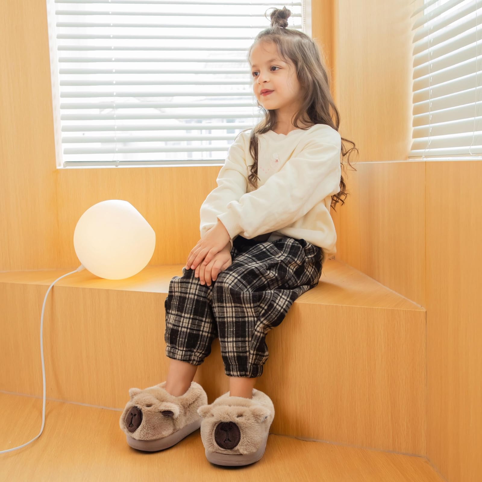 MASOCIO Pantofole per Bambini Peluche Invernali Scarpe Cartoni Animati Ciabatte Chiuse da Casa Antiscivolo