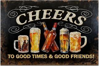 300 Pieces Jigsaw Puzzles for Adults, Beer Cheers Good Times Friends Art Puzzle, Stress Relief Concentration Training Brain Teaser Puzzle 15.7x11 Inch