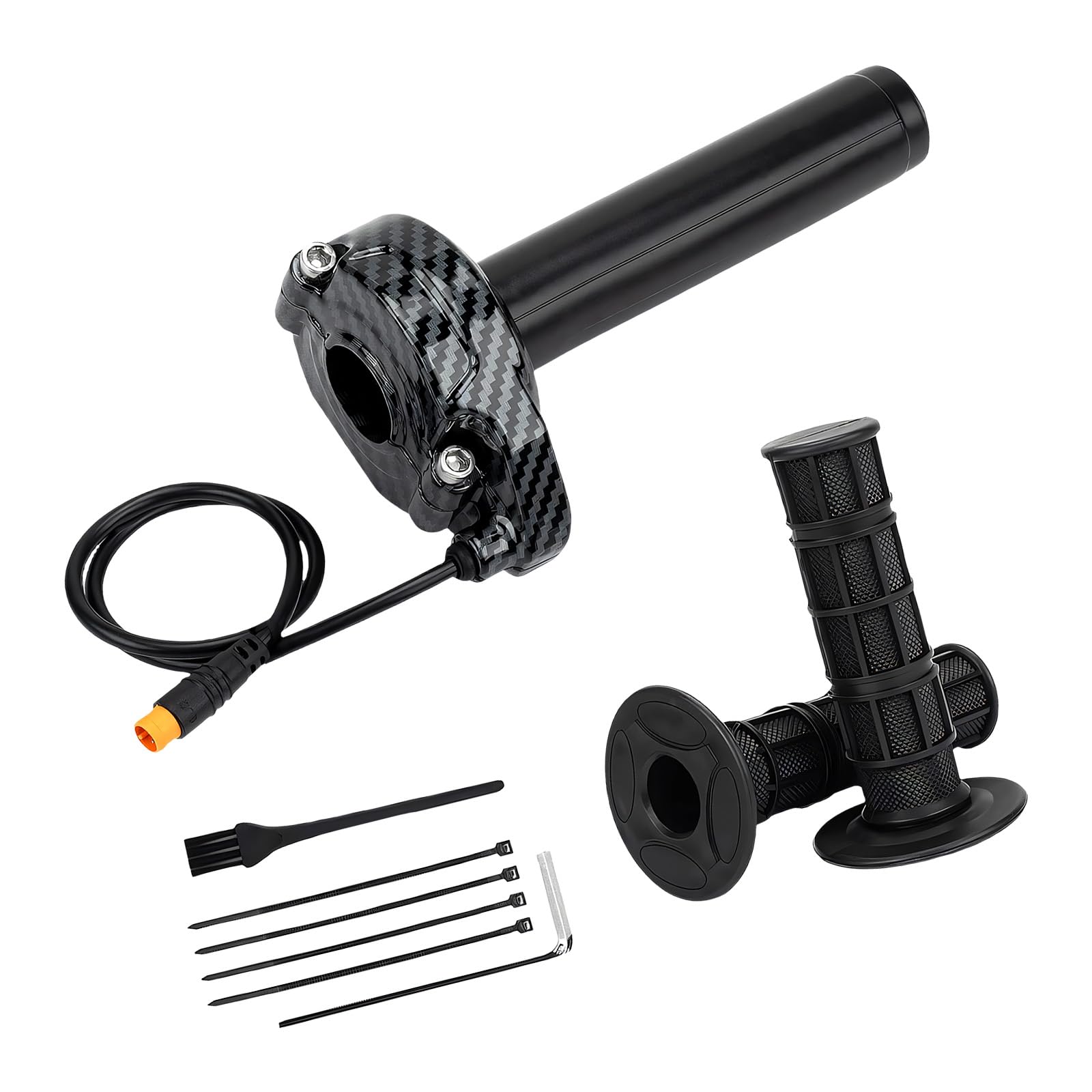 Generisch Commande de poignée rotative en ABS pour le remplacement du guidon de vélo électrique, ensemble de levier d'accélérateur de 22 mm avec spécification 12 V-72 V et jeu de câbles de